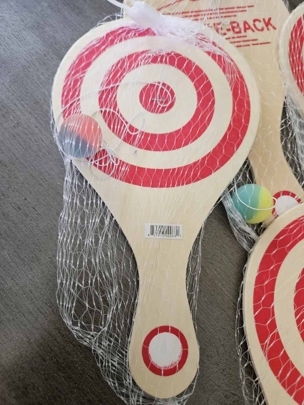 New Bounce-Back Red Target Paddle Ball (11 )
